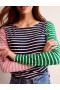 Green / Navy Women's Boden Ella Long Sleeve Breton Tops