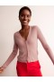 Pink Women's Boden Ribbed Merino Cardigan