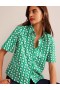 Light Turquoise Women's Boden Short Sleeve Cotton Shirts