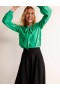 Green Women's Boden Bow-Neck Button-Down Blouse Tops