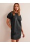 Black Women's Boden Sleeve Detail Linen Mini Dress