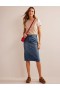 Blue Women's Boden Straight Denim Midi Skirts