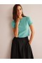 Turquoise Women's Boden Cropped Cashmere Tee Cardigan