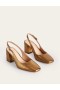 Gold Metal Women's Boden Slingback Mid Heels