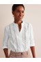 White Women's Boden Lace-Panelled Poplin Shirts