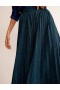 Green / Navy Stripes Women's Boden Jersey Metallic Pleated Skirts
