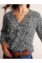 Black Women's Boden Printed Gather-Detail Shirts