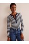 Navy / White Women's Boden Anna Rib Henley T shirts