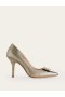 Gold Metal Women's Boden Jewelled Heeled Court Shoes