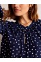 Navy Women's Boden Gathered Neck Silk Blouse Tops