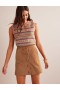 Light Brown Women's Boden Suede A-line Mini Skirts