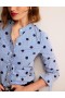Navy / Stripes Women's Boden Ruffled Cotton-Poplin Shirts