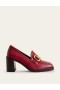 Dark Red Women's Boden Iris Snaffle Heeled Loafers