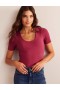 Red Women's Boden Double Layer Short Sleeve Tops