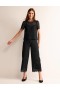 Black Women's Boden Cropped Wide-Leg Lace Pants