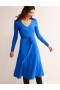 Light Blue Women's Boden Bella Ponte V-Neck Midi Dress
