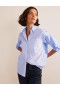 White / Blue Stripes Women's Boden Connie Cotton Shirts