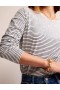 White / Navy Women's Boden Cotton Dropped Shoulder Tops