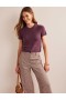 Burgundy Women's Boden Cropped Cashmere Tee Cardigan