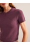 Burgundy Women's Boden Cropped Cashmere Tee Cardigan