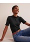 Black Women's Boden Supersoft Frill Detail T shirts