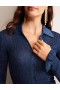Blue Women's Boden Sparkle-Rib Collared Cardigan