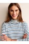 White / Navy Women's Boden Striped Cashmere Sweater