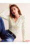 White Women's Boden Ruffle V Neck Tops