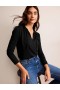 Black Women's Boden Ruffle V Neck Tops