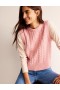 Pink Women's Boden Cable Crew Neck Cardigan