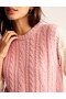 Pink Women's Boden Cable Crew Neck Cardigan
