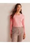 Pink Women's Boden Catriona Cotton Crew Sweater