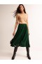 Light Green Women's Boden Pleated Midi Skirts