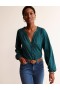 Green Women's Boden Printed Gather-Detail Shirts