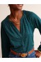 Green Women's Boden Printed Gather-Detail Shirts
