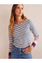 Blue Red Women's Boden Ella Long Sleeve Breton Tops