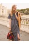 Navy White Stripes Women's Boden Striped Asymmetric Midi Dress