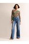 Blue Women's Boden High Rise Wide Leg Jeans