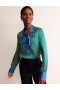 Light Green Women's Boden Pussy-Bow Satin Blouse Tops