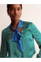 Light Green Women's Boden Pussy-Bow Satin Blouse Tops