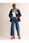 Blue Women's Boden Wide Leg Seam Jeans