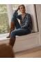 Blue Women's Boden Button Detail Straight Jeans