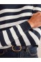 Navy White Stripes Women's Boden Catriona Cotton Crew Sweater