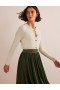 White Women's Boden Cropped Cashmere Crew Cardigan
