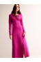 Purple Women's Boden V-Neck Ponte Maxi Dress