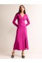 Purple Women's Boden V-Neck Ponte Maxi Dress