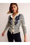 Navy / White Stripes Women's Boden Embroidered Cardigan
