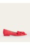 Red Women's Boden Suede-Bow Ballet Flats