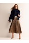 Black Gold Women's Boden Metallic Pleated Midi Skirts