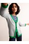 Grey / Green Women's Boden Alma Contrast Trim Cardigan